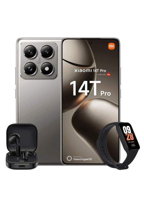 [Fans Free] Xiaomi 14T Pro Gris - Smartphone 6,67'' avec RAM 12 Go et 512 Go de stockage + Buds 6 Active et Bracelet Band 8 Active (Offre spéciale reprise)