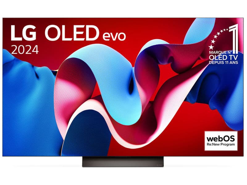 Téléviseur 55" LG OLED55C4 (2024) - Ultra Haute Définition 4K, Fluidité OLED 144Hz, Connexions avancées HDMI 2.1, Technologie HDR10 Pro, Son immersif Dolby Vision/Atmos, Compatible FreeSync Premium (avec remise de 200€)