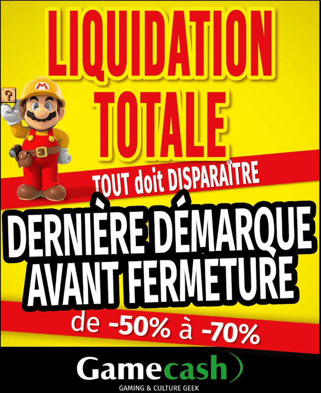 Game cash Vendome: Liquidation totale 50% à 70%
