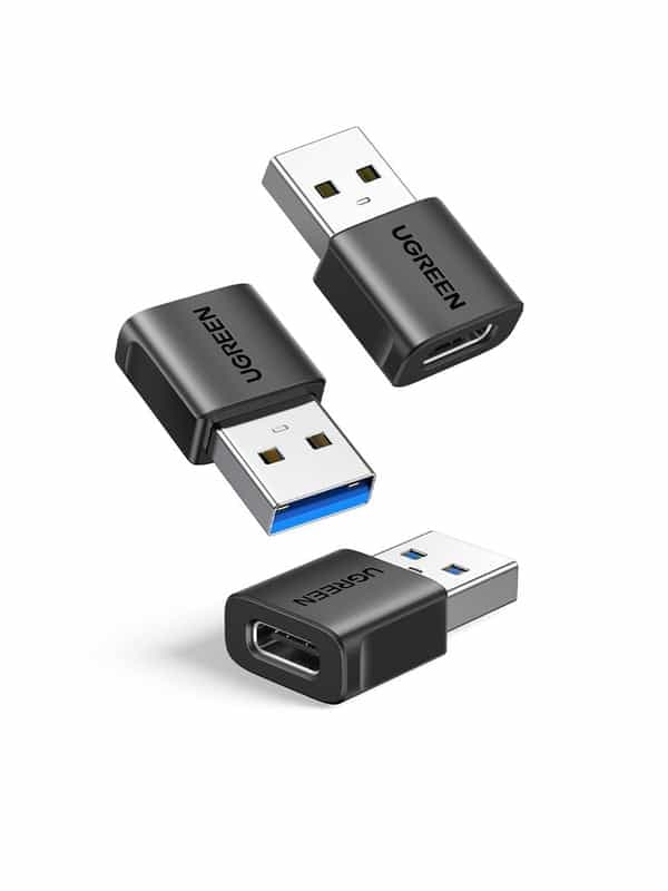 Lot de 3 Adaptateurs USB vers USB-C Ugreen 3.2 10Gbps pour Charge Rapide et Transfert de Données