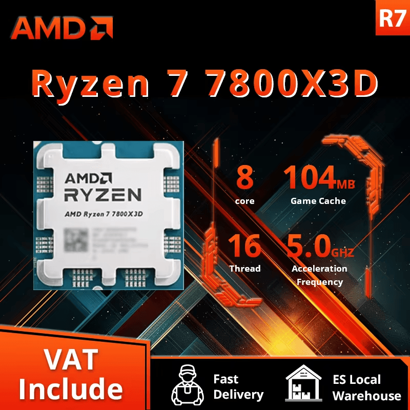 AMD Ryzen 7 7800X3D - 8 cœurs, 5.0 GHz, 96 Mo de 3D V-Cache