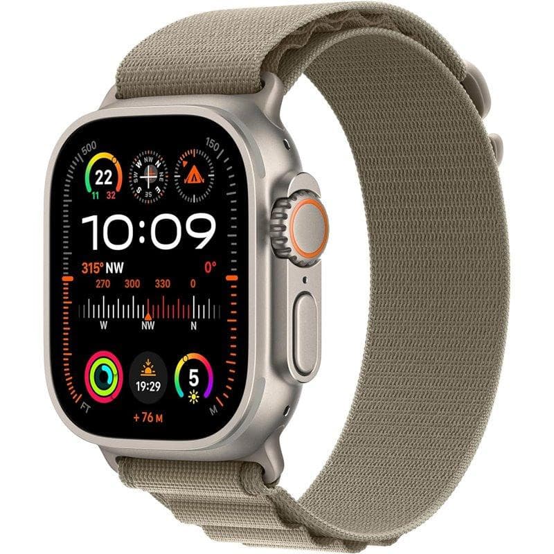 Montre intelligente Apple Watch Ultra 2 - GPS/Cellulaire - 49 mm - Titane - Bracelet Vert Olive M Medium 🌟