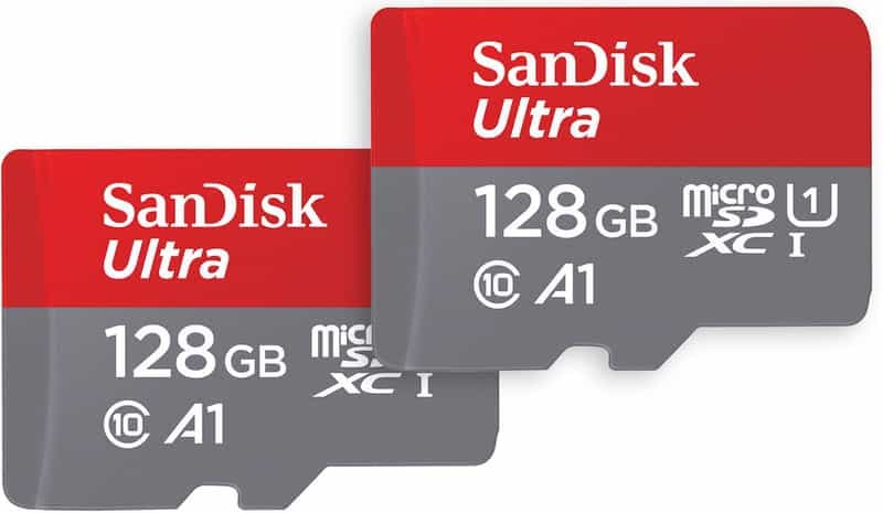 Lot de 2 cartes microSDHC SanDisk Ultra 2x128Go A1, UHS-1 Classe 10 U1