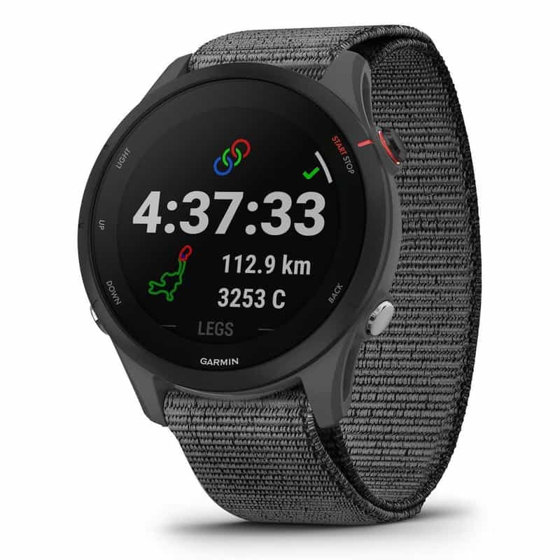Montre Garmin Forerunner 255 grise avec bracelet nylon