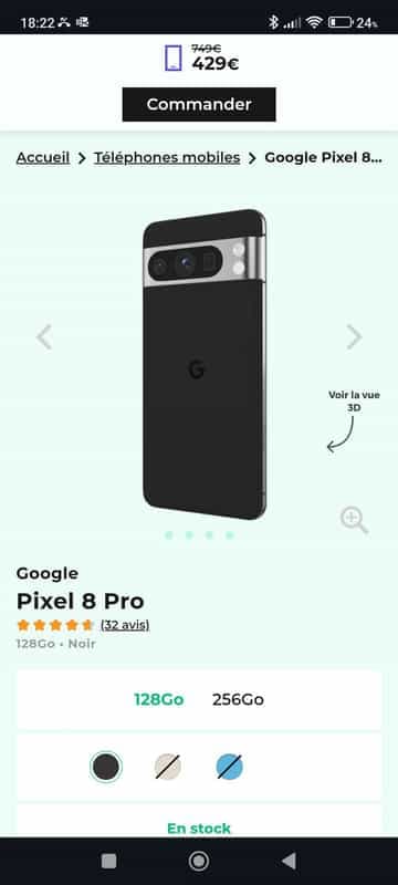 📱 Promo : Smartphone Google Pixel 8 Pro 128 Go chez Clients Red by SFR