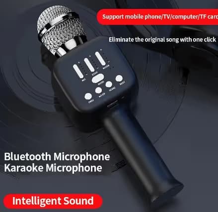 Microfono per telefono cellulare Bluetooth senza fili con luce nazionale Karaoke microfono per cellulare Bluetooth Audio Karaoke Treasure