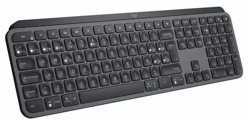 Logitech MX Keys Advanced Teclado Inalámbrico, Bluetooth, Clara Respuesta Táctil, Retroiluminación, USB-C, PC/Mac/Portátil, Windows/Linux/IOS/Android, Disposición QWERTY Español - Negro
