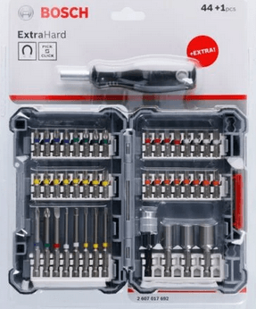 Coffret vissage Bosch 44pcs Pick & Click extra hard  + tournevis manuel