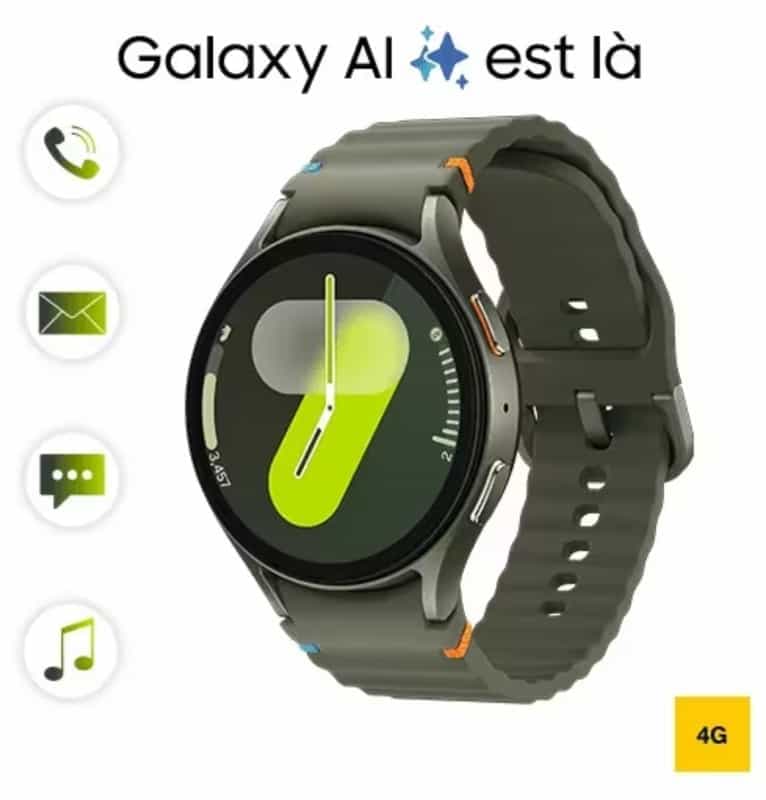 Montre Connectée Samsung Galaxy Watch 7 4G - Offres Exceptionnelles -( 250€ de reprise + 50€ ODR) - (Magasins Participants)