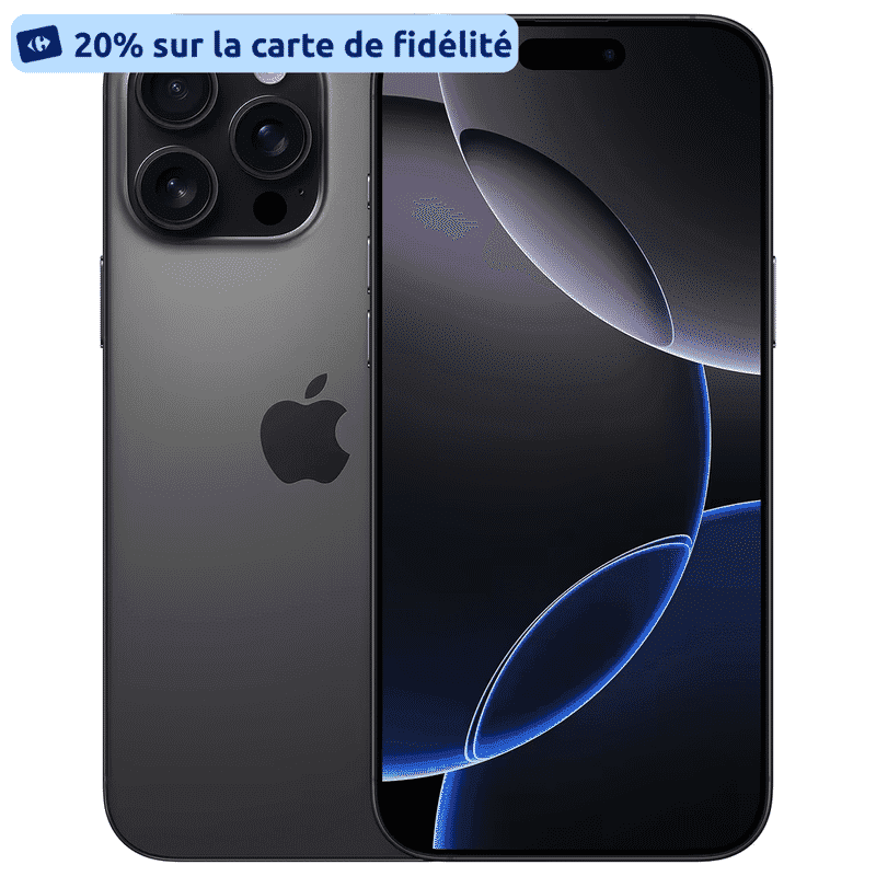 Découvrez le Nouvel iPhone Pro Max 16 de chez Apple - 256 Go, Choisissez Votre Couleur (à partir de 245,9€)