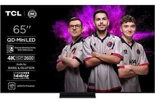 Code promo - TV TCL 4K QD-MiniLED 65C79K : Écran 65'' avec Google TV, Son Bang & Olufsen et Processeur AiPQ Pro