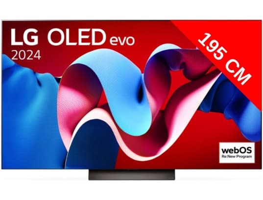 Téléviseur LG OLED77C4 2024 - Qualité d'image OLED evo, Son Dolby Atmos, 120Hz 4K, 195cm