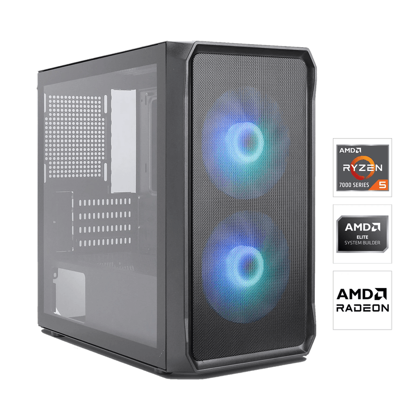 PC fixe - Ryzen 5 7500F 6 x 3.70GHz, RX 9060 XT 16 Go, 16 Go DDR5, 1 To M.2 SSD, Sapphire Pulse A620AM