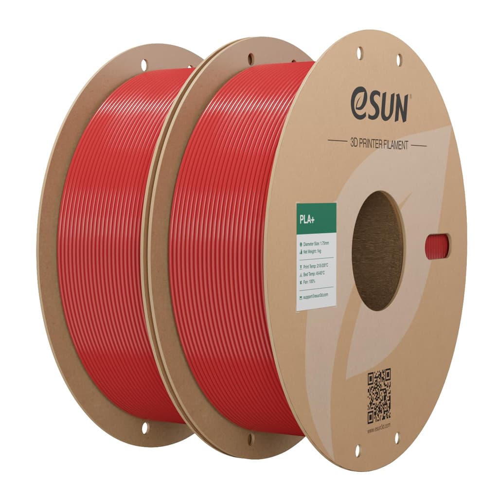 Lot de 2 Bobines de Filament PLA+ eSUN Rouge Foncé 1.75mm - 2x1kg