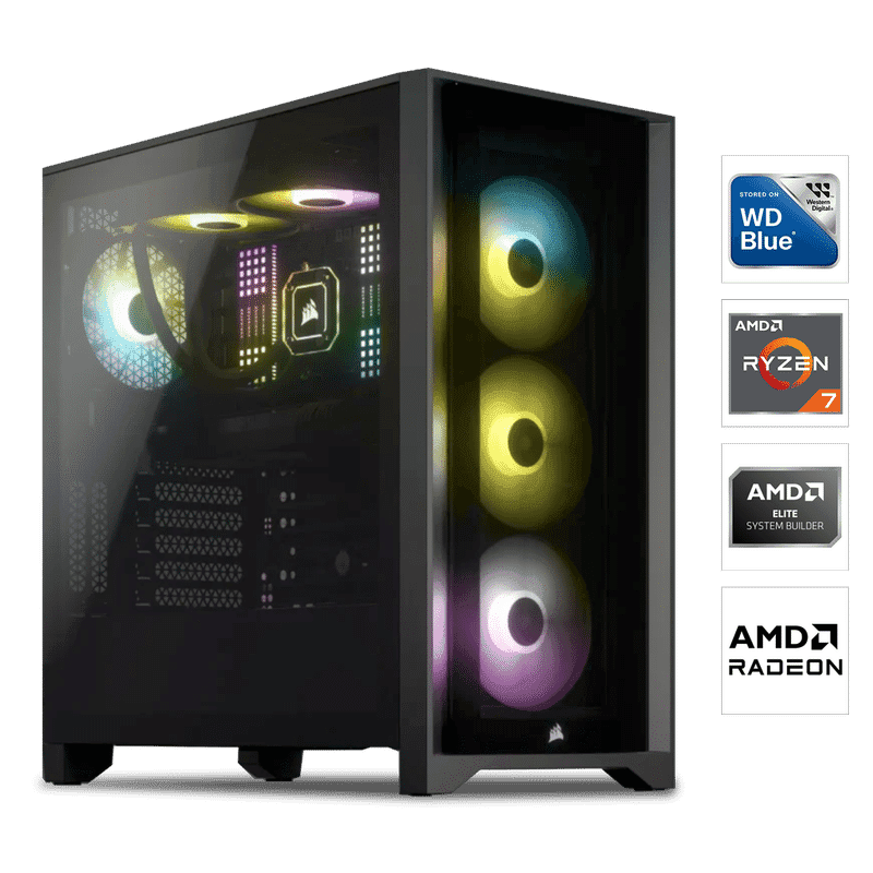 Ordinateur de Bureau Haut de Gamme - Processeur AMD Ryzen 7 9700X 8 cœurs, 32 Go de RAM DDR5, Carte Graphique RX 7900 XTX 24 Go, SSD M.2 1To
