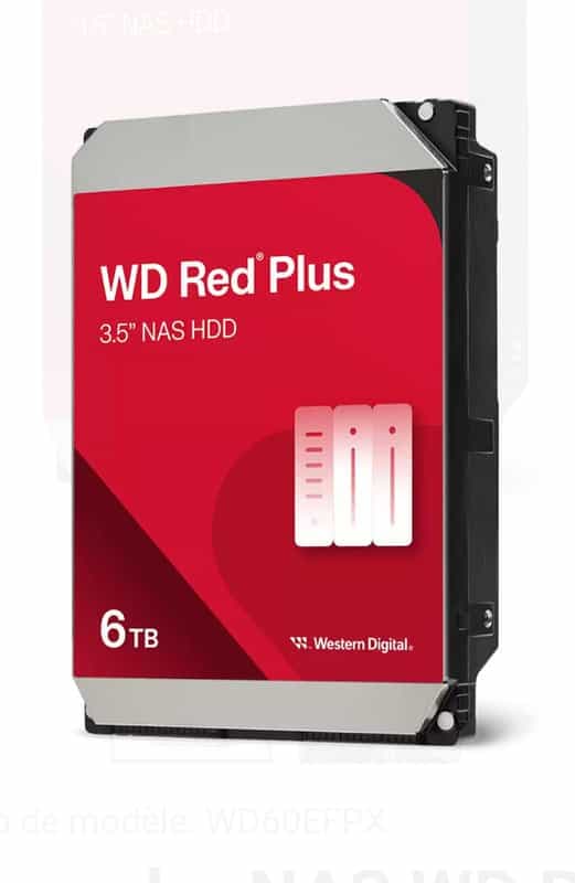 Disque Dur NAS WD Red Plus 3,5” 6 To - Stockage Fiable pour TPE, PME et Utilisateurs Exigeants