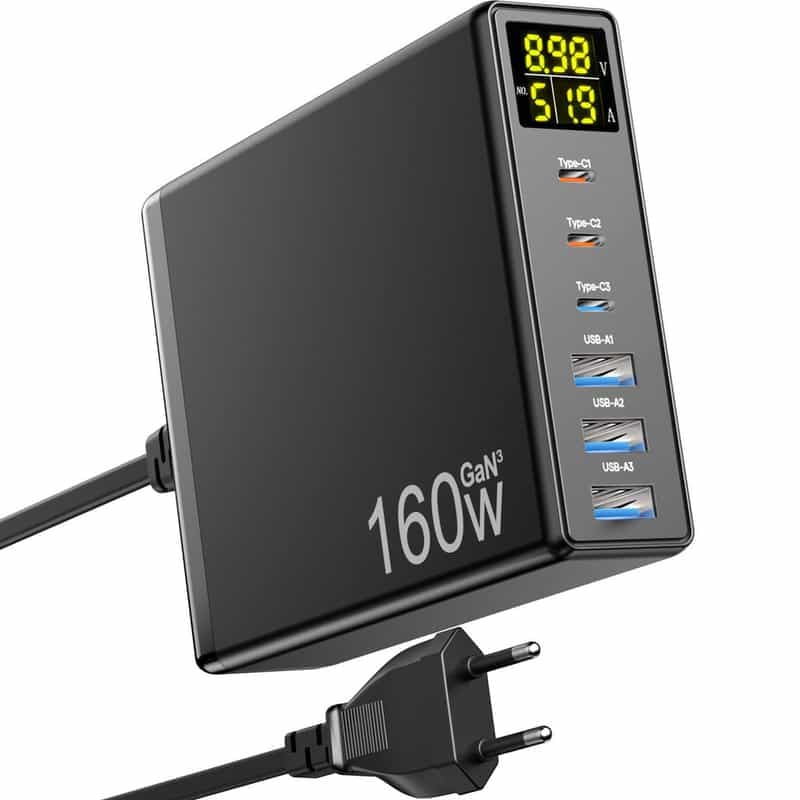Chargeur USB-C 6 Ports RFNAYK 160W GaN (Vendeur tiers)