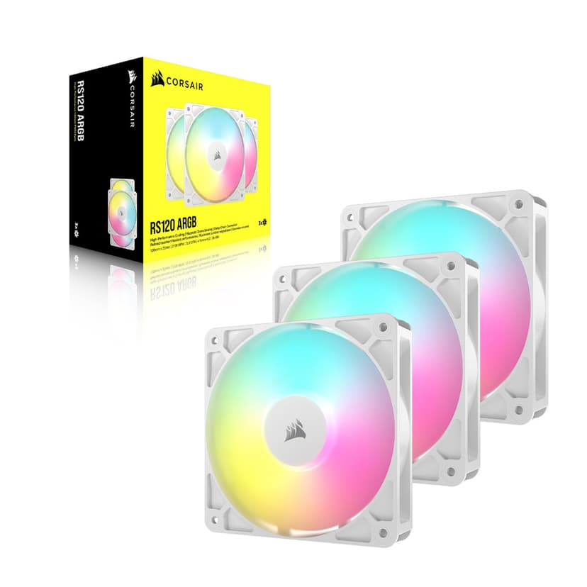 Lot de 3 Ventilateurs Corsair RS120 ARGB 120mm avec Éclairage Personnalisable