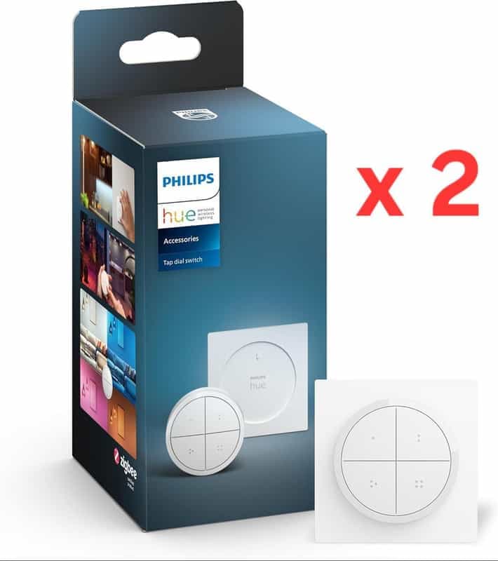 Code promo - Promotion sur le lot de 2 télécommandes Philips Hue Tap Dial Switch - Blanc