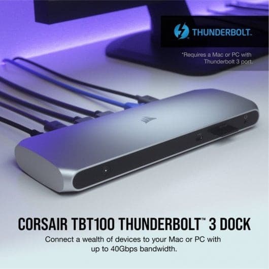 Station d'accueil Corsair TBT100 : Polyvalence et performance Thunderbolt 3