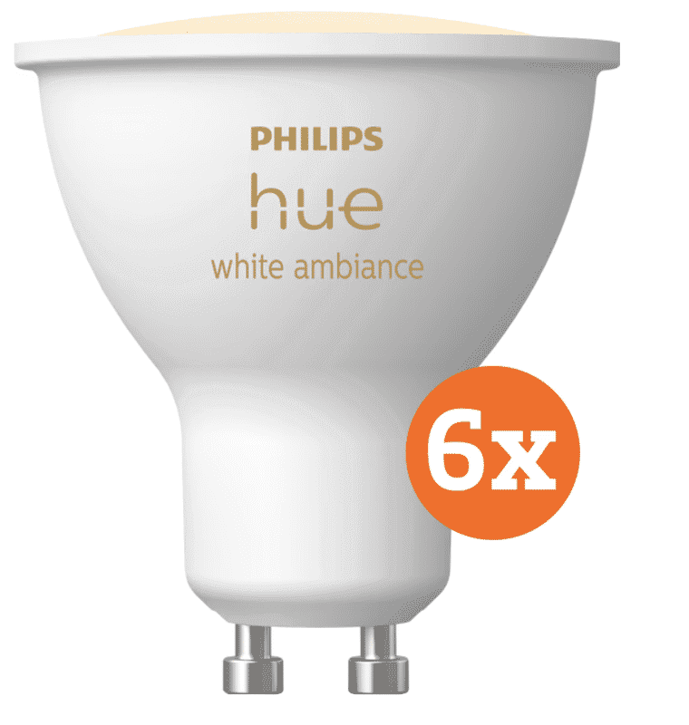Lot de 6 Ampoules Connectées Philips Hue White Ambiance GU10