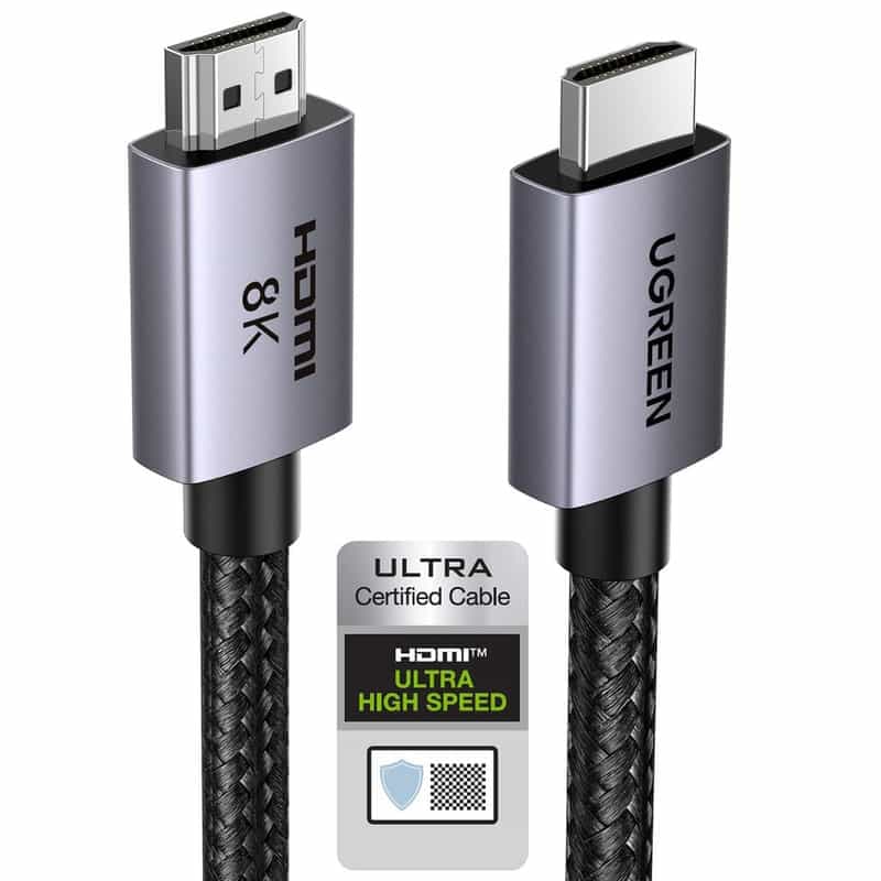 Câble HDMI 2.1 Ugreen - 10K, 8K, 60Hz, 4K, 240Hz - Haute Vitesse et Durable en Nylon et Aluminium - 2m