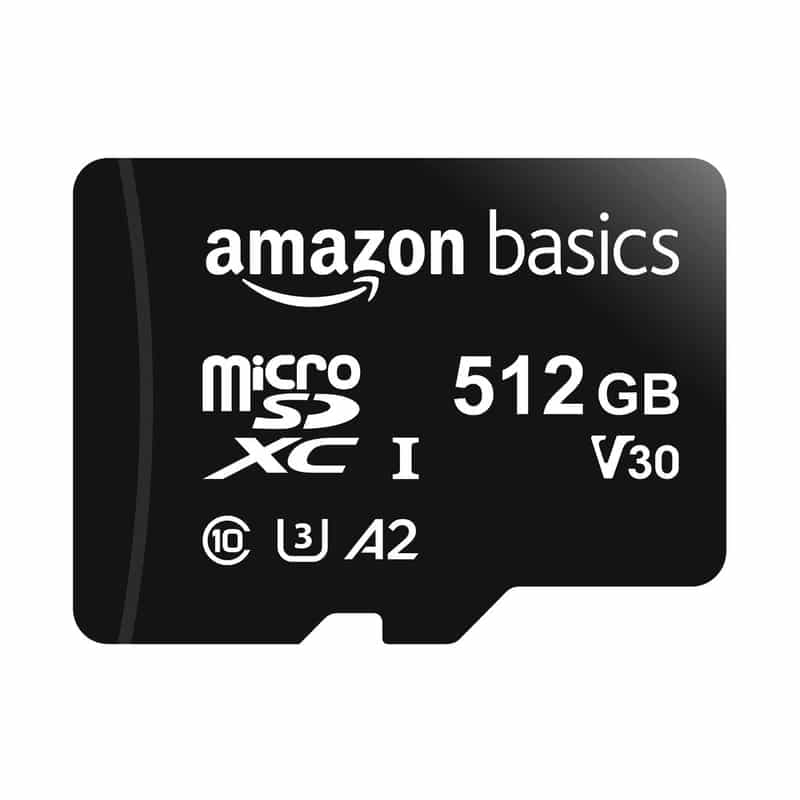 Carte Mémoire 512 Go Amazon Basics avec adaptateur SD - Performances élevées et polyvalence