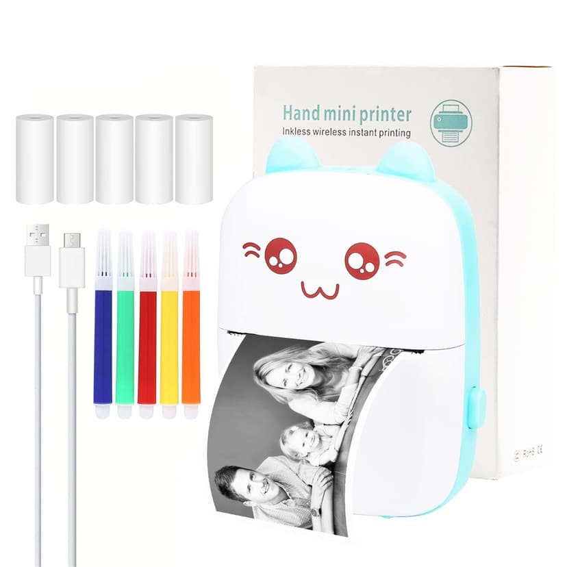 Mini imprimante thermique Mengtech Bluetooth avec 5 rouleaux de papier