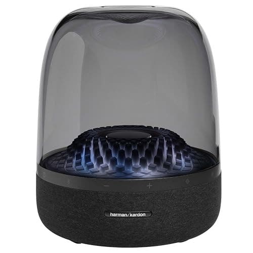 Enceinte Bluetooth Harman Kardon Aura Studio 4 - Design Transparent, Son Immersif 360°, Effets Lumineux Thématiques, Noir