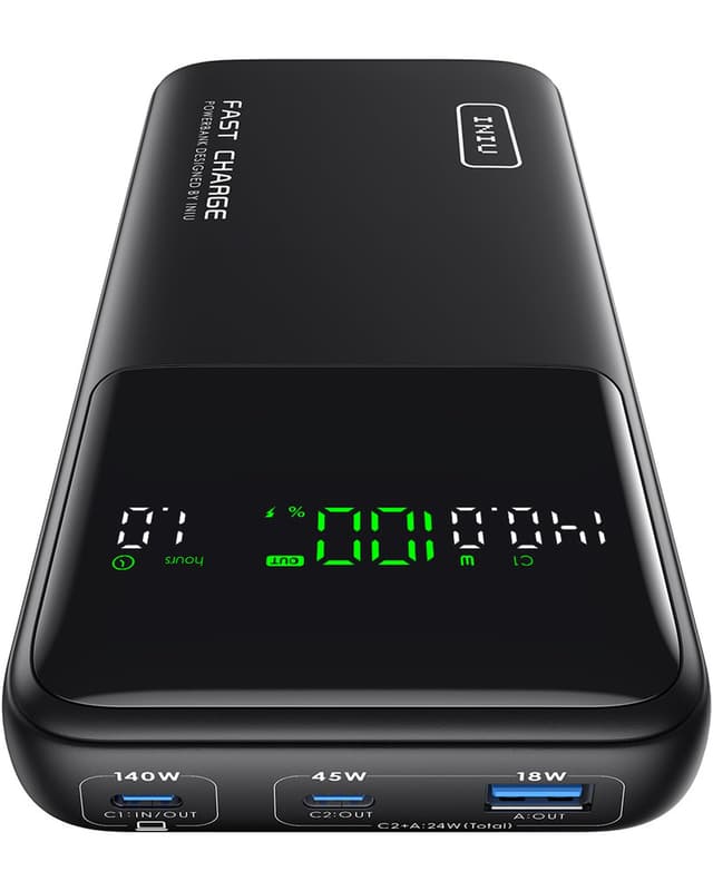 Batterie Externe Iniu - 140W, 27000mAh, USB C Input & Output PD3.1, Charge Rapide (via remise au panier, Vendeur Tiers)
