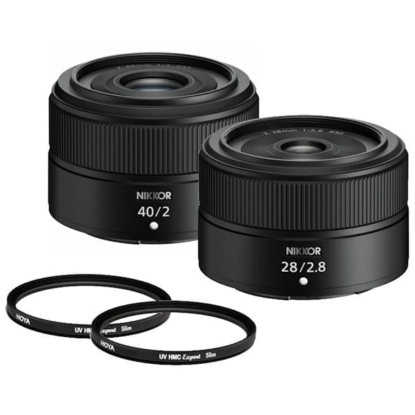 Pack objectifs Nikkor Z 40mm F2 et 28mm F2.8 avec 2 filtres UV