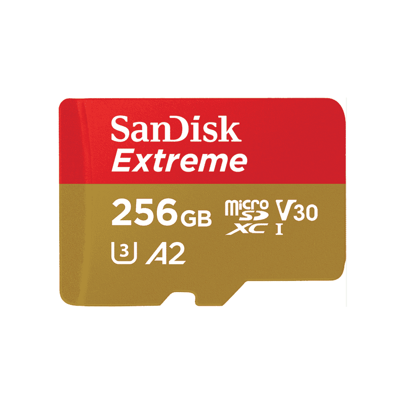 Carte mémoire microSDXC SanDisk Extreme - 256Go + adaptateur SD + promo 15% dès 2 pièces