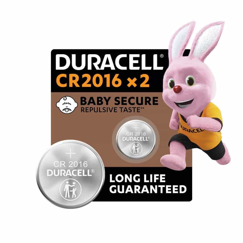 Lot de 2 piles boutons Duracell CR2016 pour appareils électroniques