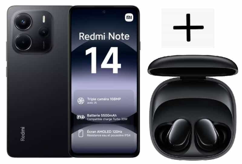 Offre Exclusive: Smartphone Xiaomi Redmi Note 14 6,67" + Écouteurs sans fils Redmi Buds 6 Play