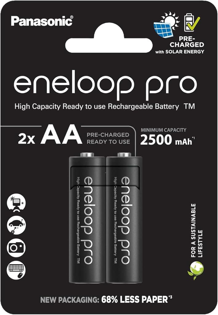 Lot de 2 Piles eneloop pro AA rechargeables