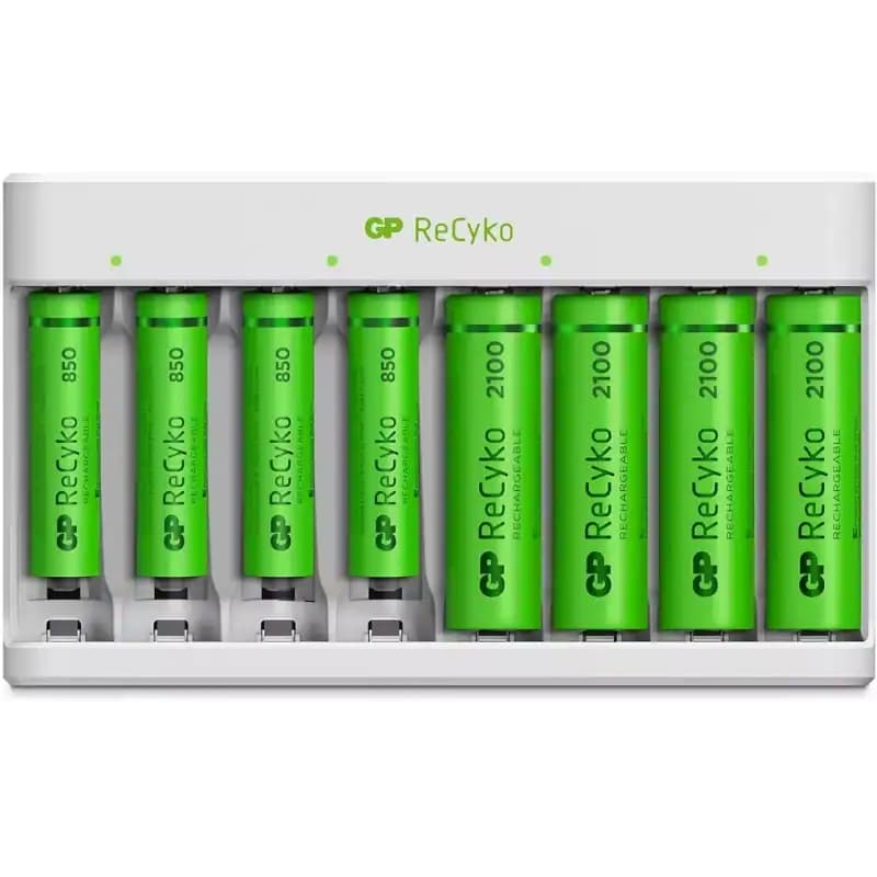 Chargeur GP ReCyko E811 avec 4 Piles AA 2100mAh et 4 Piles AAA 850mAh - Offre spéciale