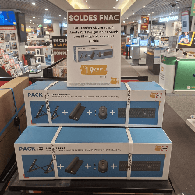 Pack Bureau Sans Fil AZERTY avec Souris & Accessoires – Le Mans