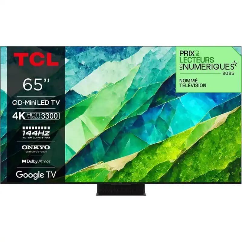 Téléviseur TCL 65C89B 65 pouces : Écran Mini-LED 4K HDR, 144Hz, Dolby Vision IQ et Google TV