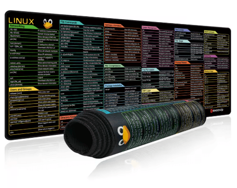 Tapis de Souris Linux - Commandes Rapides à Portée de Main