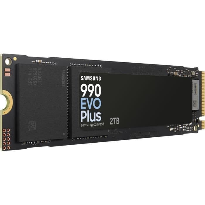 Code promo - SSD interne M.2 NVMe Gen4 Samsung 990 EVO Plus - 2 To, TLC 3D, 7250 Mo/s
