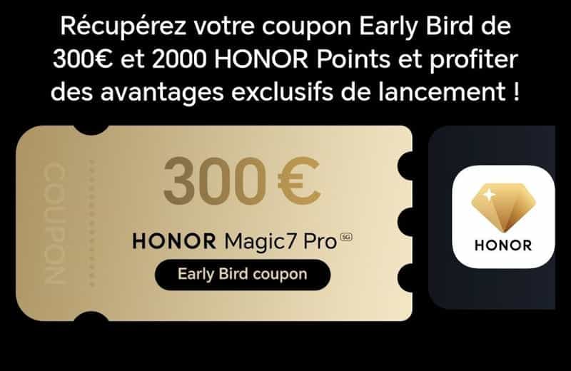 Offre spéciale: 300€ de réduction sur les Magic 7 Pro et 2000 points HONOR offerts!