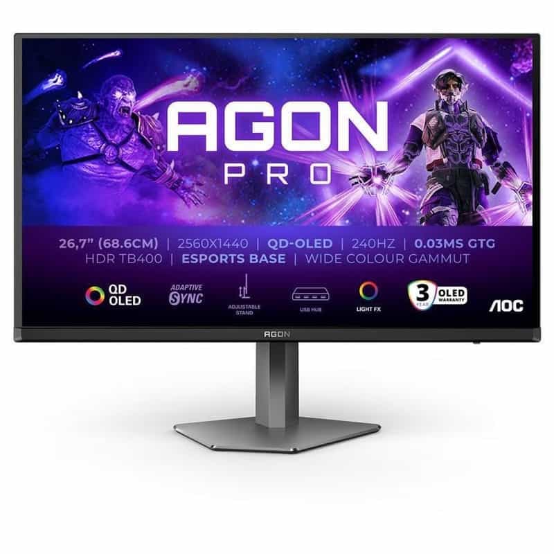 Code promo - Écran PC 27" AOC Agon Pro AG276QZD2 - OLED, QHD, 240 Hz, DisplayHDR 400