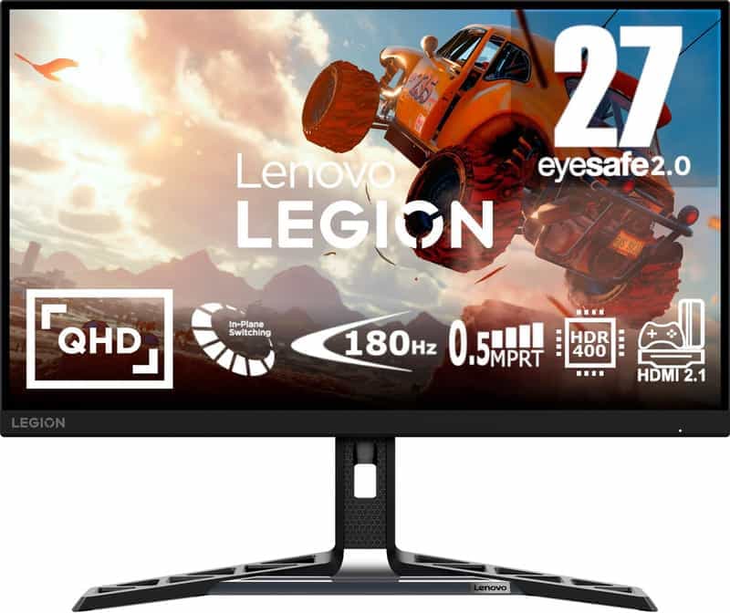 Code promo - Écran gaming Lenovo Legion R27QE 27'' - QHD, IPS, 0.5 ms MPRT, 180Hz, DisplayHDR 400, AMD FreeSync
