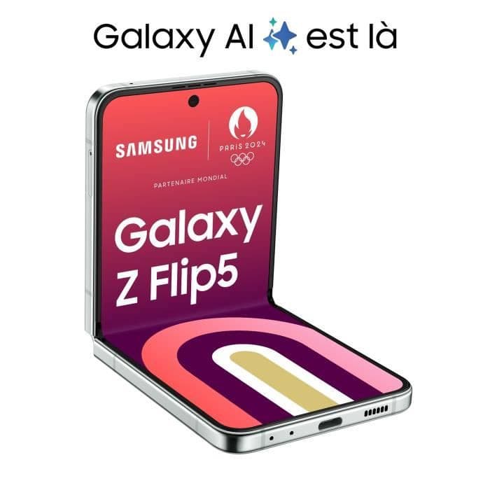 Smartphone Samsung Galaxy Z Flip5 6.7" 256 Go Vert - Offre spéciale