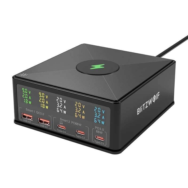 Chargeur de bureau BlitzWolf 868H - 160W avec affichage numérique et charge sans fil