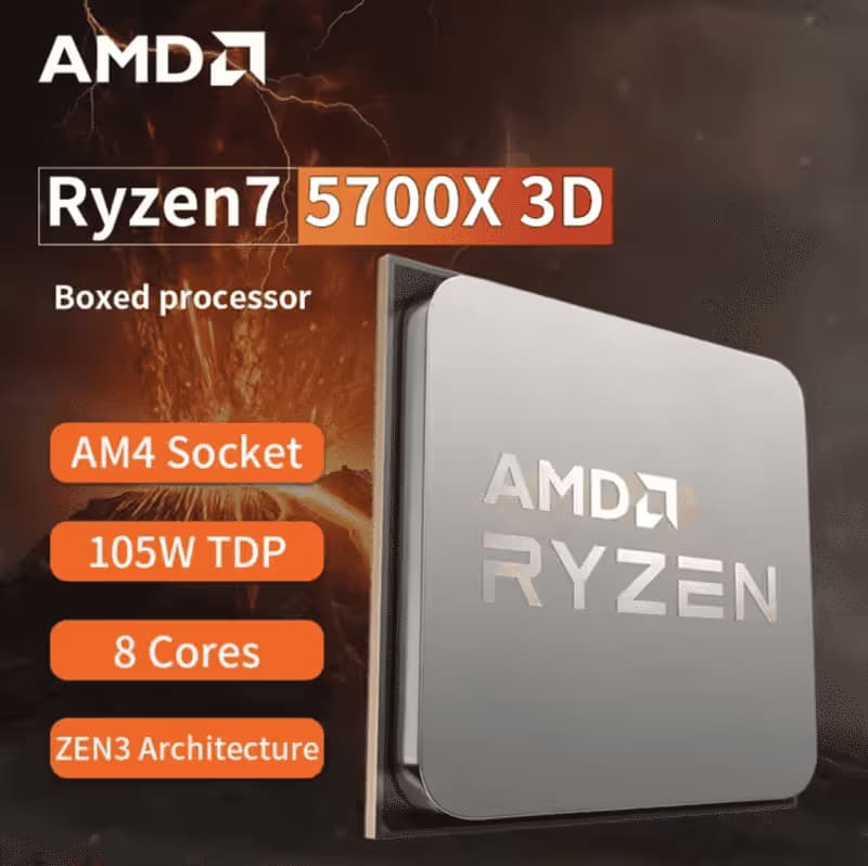 Processeur gaming AMD Ryzen 7 5700X3D - dernière technologie de performances extreme